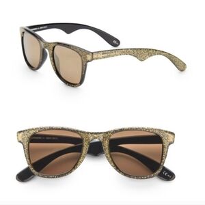 JIMMY CHOO Gold and Black Glitter Sunglasses